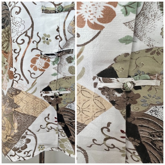 Citron floral short sleeve button down blouse size large - Picture 4 of 7